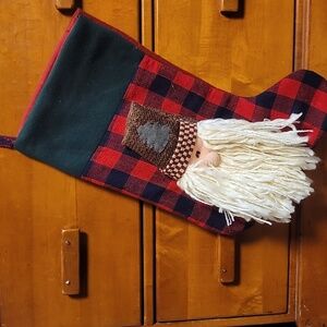 Extra large Santa Claus Christmas stocking 3-dimensional structured sock